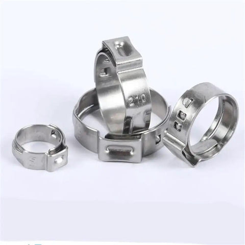 Assortment Hose Clamp Kit, Stainless Steel 304 Single Ear Clamps, 5.3mm To 50mm Range, 5-20 Pieces Per Lot, Durable Ring Style Hose Clamps