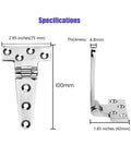 Dimensions of Beefy Stainless Steel Gate Hinges With Sealed Bearings For Marine Use Heavy Duty T Hinge With Screws