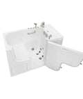 30X52 Transfer Walk In Bathtub With Microbubble Hydrotherapy Fast Fill Faucet And Right Dual Drain, angled view, accessible design, smooth acrylic finish.