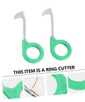 Pro Grade Grafting Ring Cutter Tool Set 2 Pack Fine Edged Trimmers for Gardening and Fruit Trees Quick Ring Stripping Neat Cuts and Minimal Bark Damage Ideal for Home Gardeners. 2 green ring cutters with metal blades