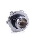 Front view of polished aluminum oil cap cover for Camaro and Corvette, GM V8s fits LSX LS1 LS2 LS3 LS4 LS6 and 3800 Series II.