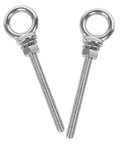 Stainless Steel Threaded Eyebolts M10x100mm Set of 2 Heavy Duty Lifting Eye Lug Bolts with Rings for Machinery and Concrete Wall Anchor Applications
