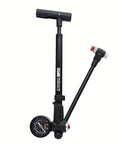 Beefy High Pressure Mountain Bike Shock Pump With Gauge, 350 PSI, black body, 26.5cm hose, Presta and Schrader valve compatible