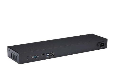 Built Tough 6 Port Network Firewall Mini Pc With Intel Celeron Cpu And 4Gb Ddr4 Ram 128Gb Msata Ssd Aluminum Enclosure rear view