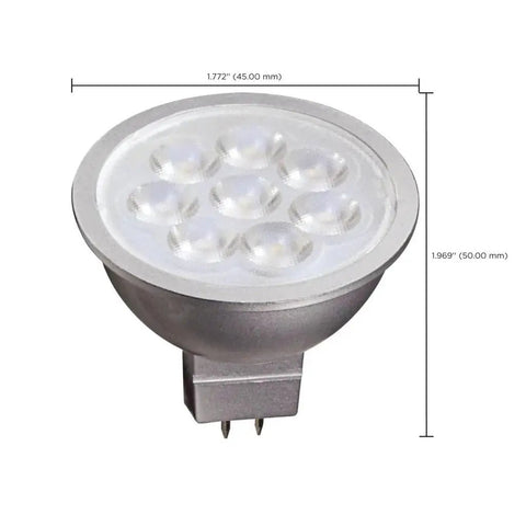 6.5 Watt Dimmable MR16 LED Bulbs Low Voltage 12 Volt GU5.3 Base, 3000K Soft White, 40 Degree Beam, Enclosed Fixture Approved