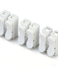 Effortless Push In Terminal Connectors Set 2 Pin Spring Loaded Wires 18 To 28 AWG Tool Free Insertion Vibration Resistant Locking