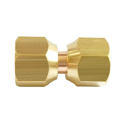Brass Flare Tube Fitting Coupling Set Of Two Three Eighths Inch Female To Three Eighths Inch Female Swivel Nut Union Pipe Connector Tough As Nails Brass Construction Corrosion Resistant Leak Free For Pro Grade Hydraulics brass female coupling