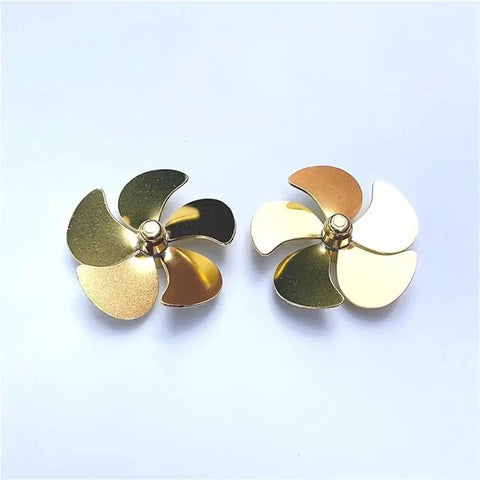 36mm Five Blade Naval Brass Propeller Pair For RC Sailboats Left And Right Hand M3 Shaft Hole Two Pack Saltwater Ready Twin Engine