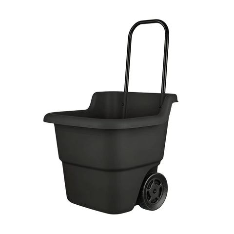 Heavy Duty 15 Gallon Rolling Garden Cart with Retractable Handle and 7 Inch Wheels for Outdoor Yard Work A Real Workhorse Lightweight Resin Utility Wagon