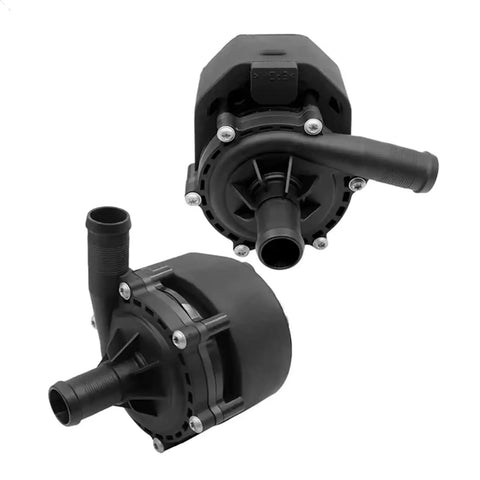 Heavy Duty Electric Water Pump For Tesla Model S 85D AWD showing durable black plastic housing and coolant connections.