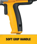 Badass Torque One Half Inch Spade Handle Corded Drill With Nine Point Zero Amp Motor And Reversing Switch showing soft grip handle.