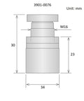 No Fuss Heavy Duty Adjustable Screw Jack With Precision Leveling And M16 Tool Steel Shaft dimensions diagram in mm.
