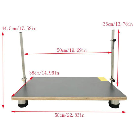 Tabletop Hot Wire Foam Cutter With Adjustable Angle Quick Heat Cutting Machine For Styrofoam And Sponge 22.8 By 15 Inch Work Surface Pro Grade Heat Cutter shown with measurement dimensions.