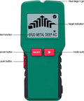 Pro Level Wall Detector And 4 In 1 Stud Finder Featuring Crisp Digital Screen, front view with buttons and display.