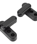 Kickass 180 Degree Rotating RV Table Lock Clip With Wicked Strong Steel Buckle For Thick Panels And Camper Trailers To Keep Your Camp Setup Locked Tight On The Road, featuring two heavy-duty black clips.