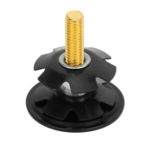 Heavy Duty Aluminum Alloy Bicycle Headset 55Mm Steerer Tube with black base and golden threaded stem for seamless fit on forks.