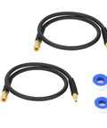 Kick-Butt Air Compressor Whip Hose 2 Pack 3/8 Inch X 3 Feet, black hoses with brass fittings, includes couplers.