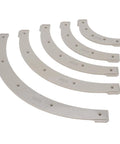 Heavy Duty Radius Jig Router Template Set with five interchangeable plastic radius guides for woodworking projects.