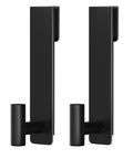 Stainless Steel Over The Door Shower Hooks For Frameless Glass Doors 7.5 Inch Extended T Shape Towel Hanger Black Finish 2 Pack