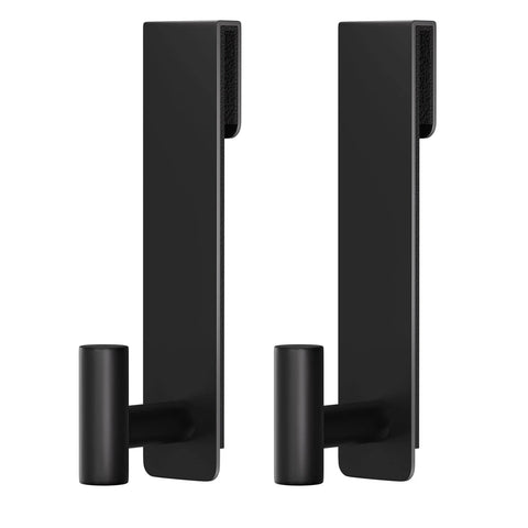 Stainless Steel Over The Door Shower Hooks For Frameless Glass Doors 7.5 Inch Extended T Shape Towel Hanger Black Finish 2 Pack