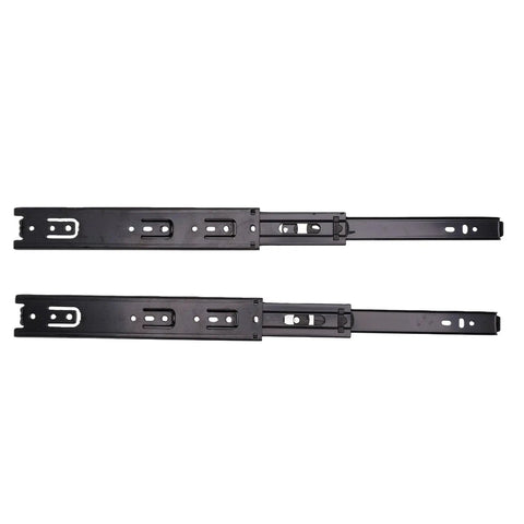 10 Inch Heavy Duty Cabinet Drawer Slide Full Extension 100 Lbs Ball Bearing Side Mount With Dual Industrial Ball Bearings And Electrophoretic Black Finish For Kitchen Cabinets And Workshops, black steel slides