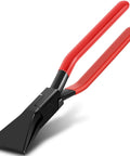 Hands On Sheet Metal Bender Set 2.4 Inch Hand Seamer Pliers with red handles for bending and flattening edges, compact tool kit close-up
