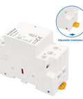 220V AC 2 Pole Contactor With 2 NC Normally Closed Contacts For Fail Safe Control In HVAC Motors Pumps And Lighting Systems Go To DIN Rail Mount Ready Heavy Duty Electrical Switch with adjustable installation snap