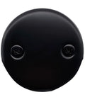 Matte Black Tubular Bathtub Waste And Overflow Kit With Tip Toe Drain Plug, 2-Hole Faceplate close-up, ADA Compliant