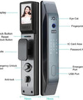 Heavy Duty Smart Door Lock With App Remote Control And Fingerprint Reader For Keyless Entry showing LCD display and features.