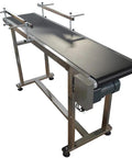 Workhorse PVC Conveyor Belt 11.8 Inch Wide By 59 Inch Long With Stainless Steel Frame Double Guardrails And Easy Adjustable Speed