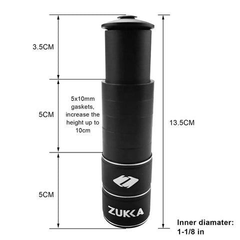 Super Adjustable Bike Stem Riser Extender Built With Tough Aluminum Alloy Fits 28.6mm One And One Eighth Inch Handlebars Image