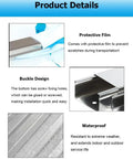 Three Point Three Foot Stainless Steel Cable Raceway with protective film, buckle design, and waterproof features highlighted