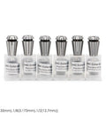Top Notch Er16 Spring Collet Chuck For Cnc Milling Lathe Machines Offering Dead Nuts Accurate Clamping Heavy Duty Steel Build And Quick Spindle Tool Changing, set of six ER16 collets in plastic holders.