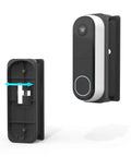 Adjustable Doorbell Mount For Arlo Video Doorbell 2K 2nd Gen Wedge Kit With 0 To 45 Degree Tilt Left Or Right Adjustment, black mount and doorbell.