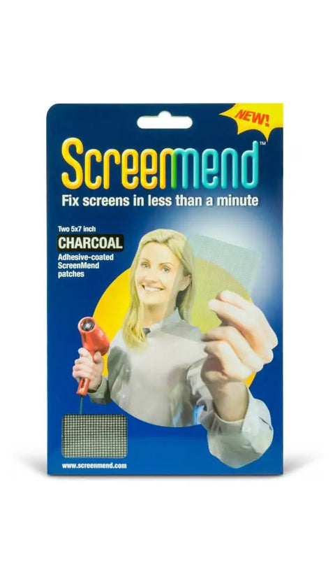 Package of Charcoal Fiberglass Screen Repair Patch 5 Inch By 7 Inch Easy Install Patch For Damaged Screens DIY Quick Fix
