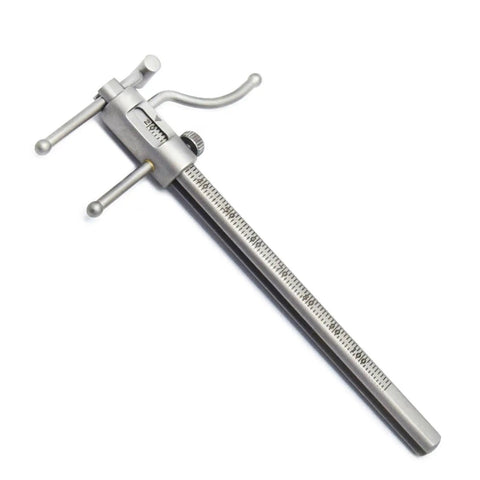 Pro Grade Adjustable Bracket Height Orthodontic Gauge With Movable Locator For Precise Occlusion And Prosthodontics VDO Scale Measuring 20mm To 100mm Dentist Lab Tool For Implants And Dental Prostheses, stainless steel