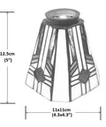 Two Pack Tiffany Style Stained Glass Lamp Shade Replacement for Ceiling Fans White and Blue 4.3 Inch Width and 5 Inch Height