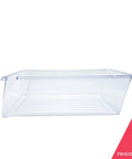 Clear plastic Fridge Meat Drawer 240530811 replacement tray for refrigerators, ideal for organized cold storage of meats.