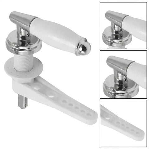 Chic Victorian Style Bathroom Flush Kit With Elegant White Ceramic Knob And Durable Zinc Alloy Arm For Loo Cistern Replacement, Perfect Dual Flush Handle Upgrade, close-up