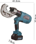 Top Rated Battery Powered Handheld Electric Crimping Machine For Copper Aluminum Terminals Hydraulic Cordless Tool Ergonomic Compact Design, side view showing size.