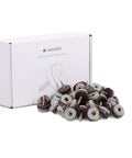 Round Screw In Felt Furniture Sliders Three Quarter Inch Brown 50 Piece Set near product packaging