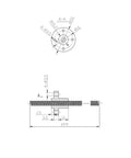 Technical drawing of Two Pack T8 TR8x2 Lead Screws 8Mm Dia 400Mm Long With Brass Nut Acme Thread 2Mm Pitch 1 Start 2Mm Lead
