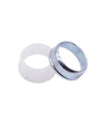 Plug And Play Water Pump Drive Shaft Spacer And Collar Set For Outboard Motors 2-Stroke 115 HP to 300 HP And 4-Stroke 115 HP to 225 HP Aftermarket Replacement Kit For Lower Unit And Water Pump Repairs, showing stainless collar and nylon spacer for Yamaha