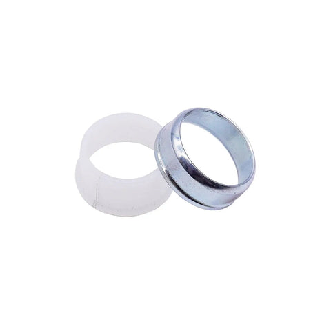 Plug And Play Water Pump Drive Shaft Spacer And Collar Set For Outboard Motors 2-Stroke 115 HP to 300 HP And 4-Stroke 115 HP to 225 HP Aftermarket Replacement Kit For Lower Unit And Water Pump Repairs, showing stainless collar and nylon spacer for Yamaha