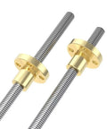 T6 Lead Screw With 6mm Trapezoidal Thread And Premium Brass Nut For Mini Cnc And 3D Printer showing metal rod and brass nut.