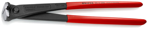 High Leverage Concreters Nippers with plastic coated grip, slim nose for submerged steel rods, heavy duty pro grade construction tool
