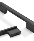 Matte Black Cabinet Pulls 5 Inch Center To Center Aluminum Drawer Handles Set Of 10 for kitchen cabinets with smooth edges