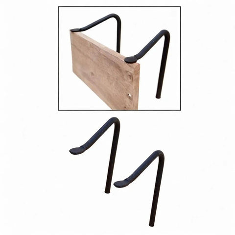 Heavy Duty Workbench Holdfast Clamp Perfect For Carpentry And Cabinet Makers To Secure Wood Projects With Stable Fastening Power For Picture Frames And DIY Shop Builds Made Tough showing black metal construction and wood support.