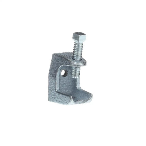 Heavy Duty Malleable Iron Beam Clamp With 1/4-20 Threads For Flanges Up To 15/16 Inch, Bright Zinc Electroplate Finish