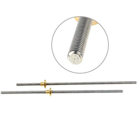 Stainless Steel T8 Lead Screw With Brass Nut For 3D Printers, 8Mm Diameter, 2Mm Pitch, 2Mm Lead, Threaded Screw Rod